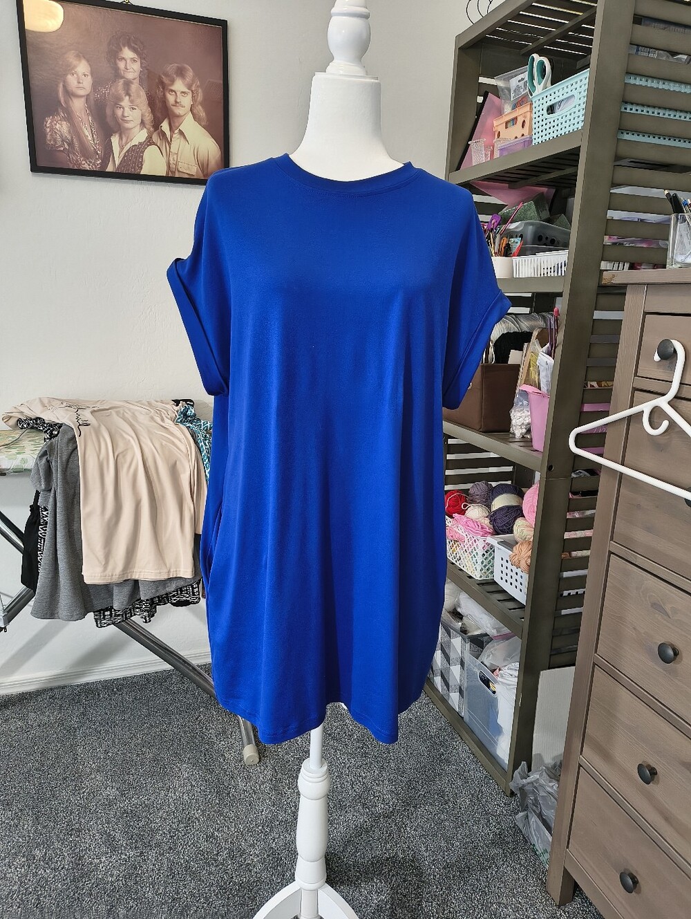 SHEIN Royal Blue Short Sleeve Summer Dress.